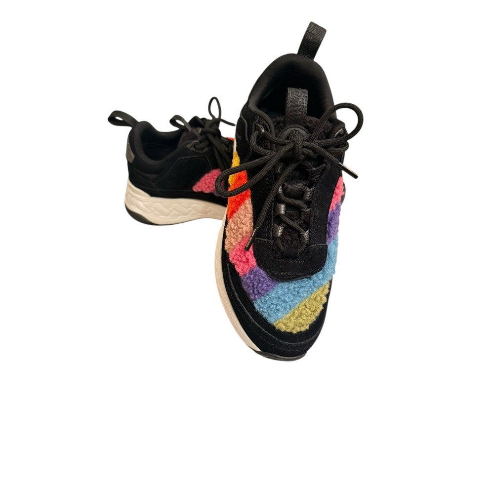 Kurt Geiger London Kensington Teddy Fabric Rainbow Platform Sneakers 7.5 38 EUC